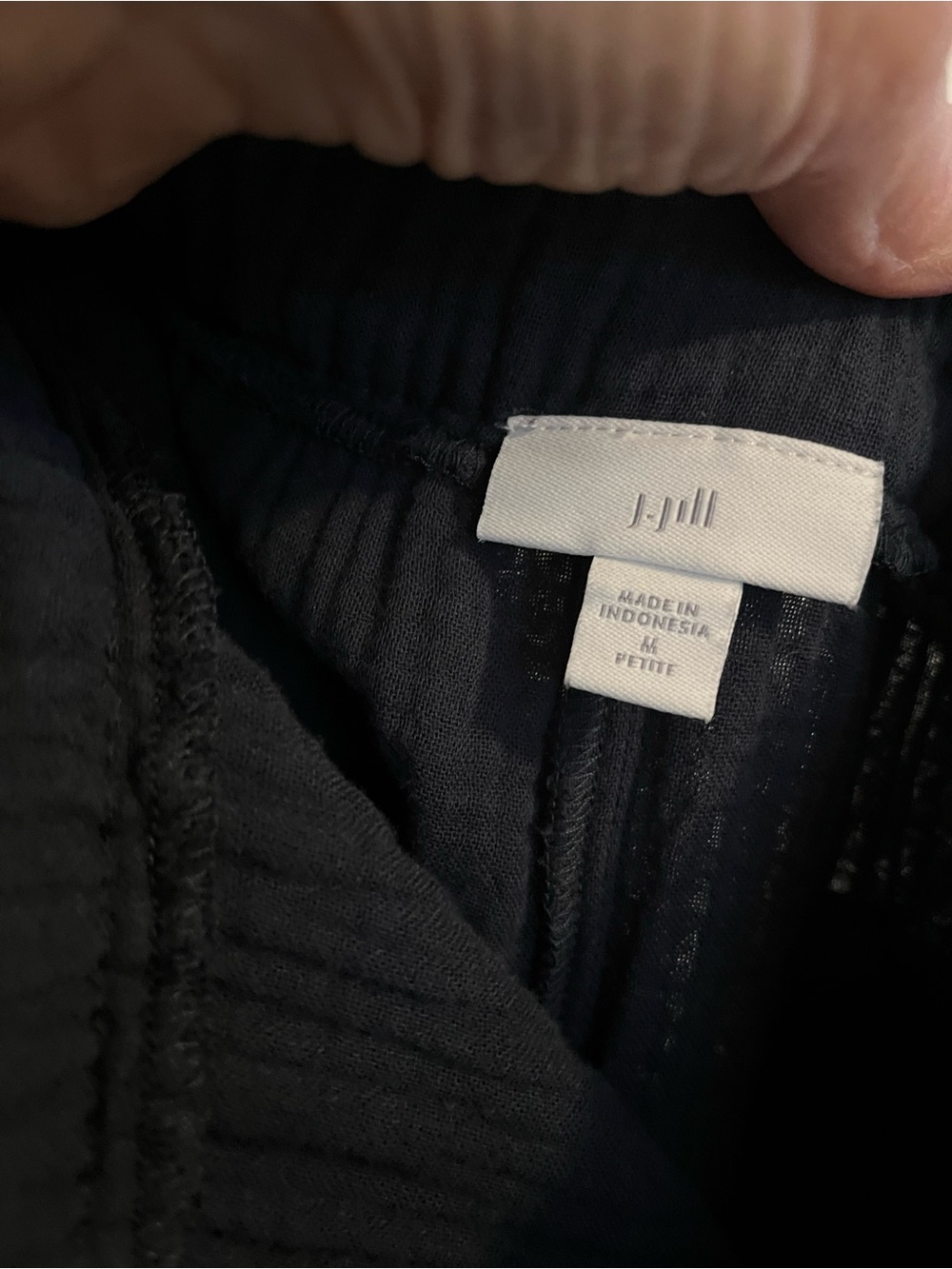 J Jill Navy Cotton Gauze Pants. Cropped - Picture 3 of 6